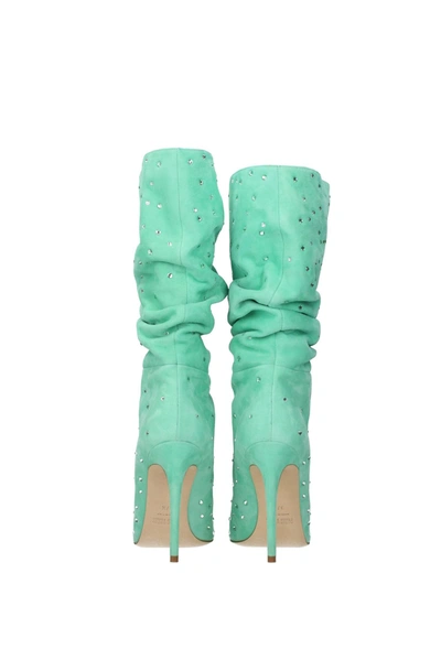 Shop Paris Texas Boots Holly Suede Green Water