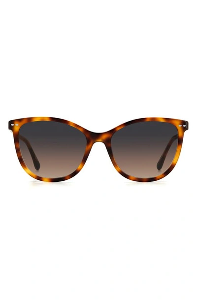 Shop Isabel Marant Gradient Round Sunglasses In Havana / Gray Brown