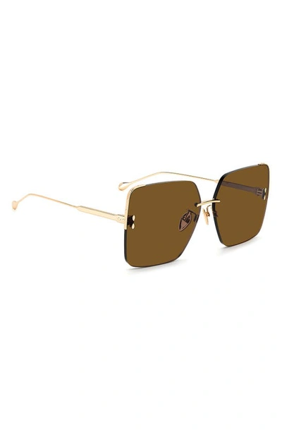 Shop Isabel Marant Square Sunglasses In Rose Gold / Brown