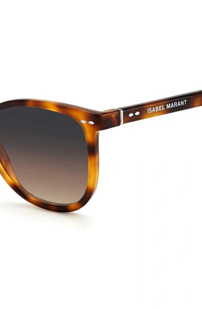 Shop Isabel Marant Gradient Round Sunglasses In Havana / Gray Brown