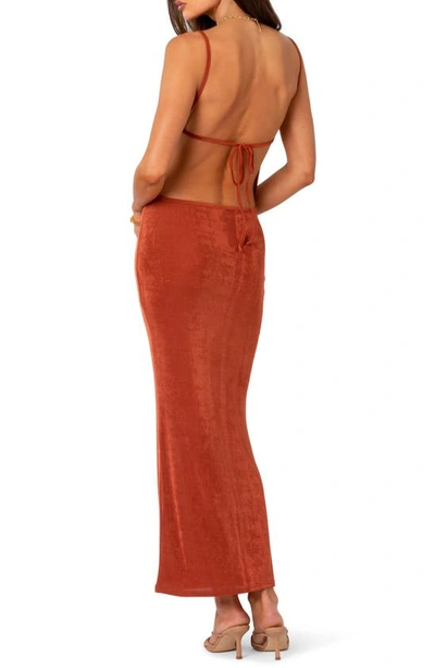 Edikted Clea Open Back Dress In Hamra