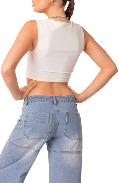 Edikted It Girl Square Neck Crop Tank In White
