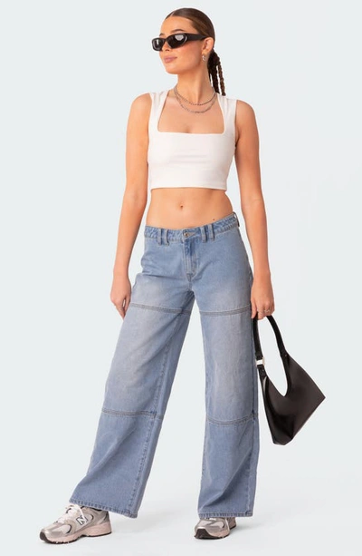 Edikted It Girl Square Neck Crop Tank In White