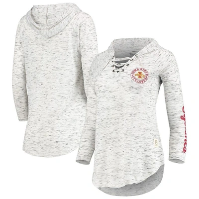 Shop Pressbox Gray Iowa State Cyclones Space Dye Lace-up V-neck Long Sleeve T-shirt