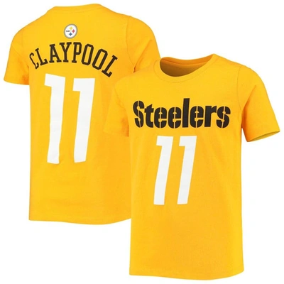 Shop Outerstuff Youth Chase Claypool Gold Pittsburgh Steelers Mainliner Player Name & Number T-shirt