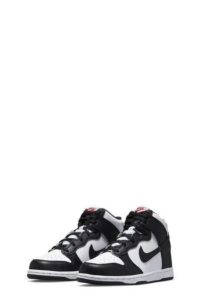 Nike Dunk Hi Basketball Shoe In White/ Black/ University Red