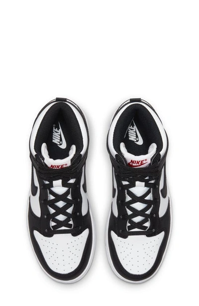 Nike Dunk Hi Basketball Shoe In White/ Black/ University Red