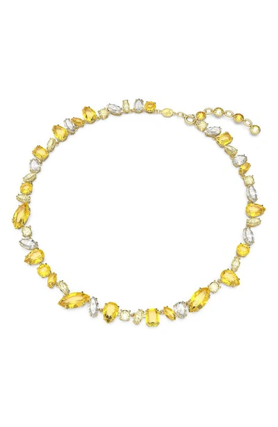 Shop Swarovski Gema Crystal Necklace In Yellow