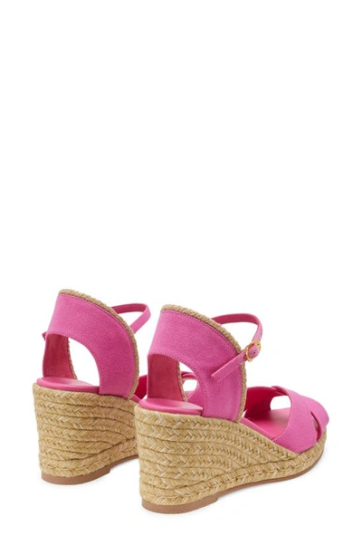 Shop Stuart Weitzman Mirela Ii Espadrille Wedge Sandal In Fuchsia/ Natural