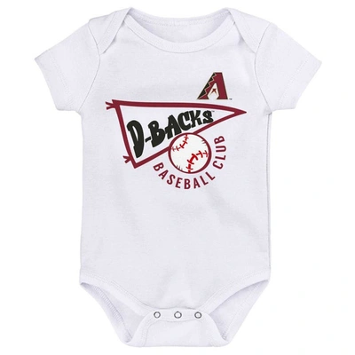 Shop Outerstuff Newborn & Infant Black/white/heather Gray Arizona Diamondbacks Biggest Little Fan 3-pack Bodysuit Se