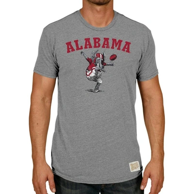 Shop Retro Brand Original  Heathered Gray Alabama Crimson Tide Vintage Punting Big Al Tri-blend T-shirt In Heather Gray