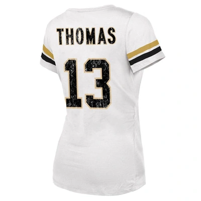 Shop Majestic Fanatics Branded Michael Thomas White New Orleans Saints Fashion Player Name & Number V-neck T-shirt
