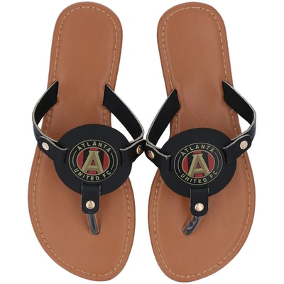 Foco Black Atlanta United Fc Die-cut Flip Flops In Black