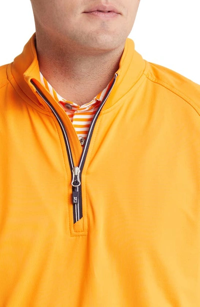 Cutter & Buck Adapt Quarter Zip Pullover In Orange Burst