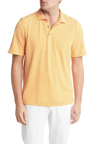 Shop Cutter & Buck Virtue Piqué Stripe Polo In Orange Burst