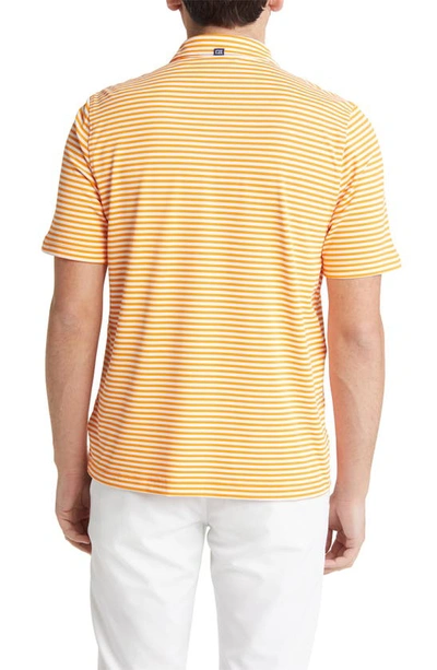 Cutter & Buck Virtue Eco Pique Stripe Recycled Mens Polo Shirt In Yellow