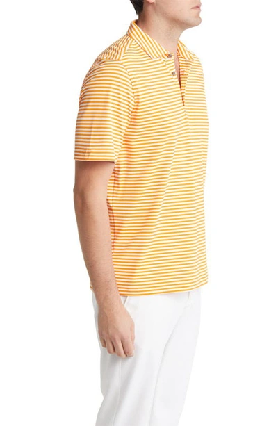 Cutter & Buck Virtue Eco Pique Stripe Recycled Mens Polo Shirt In Yellow