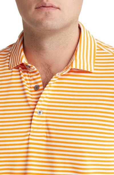 Cutter & Buck Virtue Eco Pique Stripe Recycled Mens Polo Shirt In Yellow