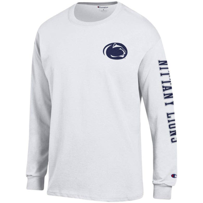 Shop Champion White Penn State Nittany Lions Team Stack Long Sleeve T-shirt