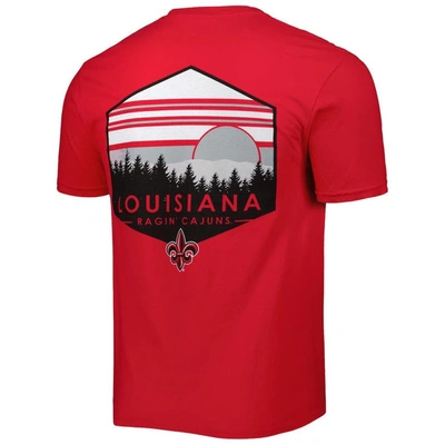 Shop Image One Red Louisiana Ragin' Cajuns Landscape Shield T-shirt