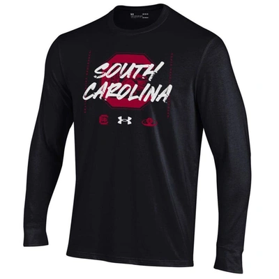 Shop Under Armour Youth   Black South Carolina Gamecocks 2023 On Court Bench Unity Long Sleeve T-shirt