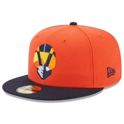 Shop New Era Orange Las Vegas Aviators Authentic Collection Alternate Logo 59fifty Fitted Hat