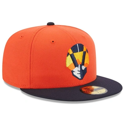 Shop New Era Orange Las Vegas Aviators Authentic Collection Alternate Logo 59fifty Fitted Hat
