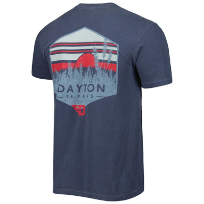 Shop Image One Navy Dayton Flyers Landscape Shield T-shirt