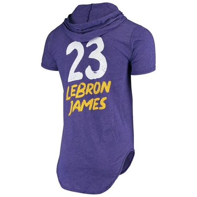 Shop Fanatics Branded Lebron James Heathered Purple Los Angeles Lakers Hoodie Tri-blend T-shirt