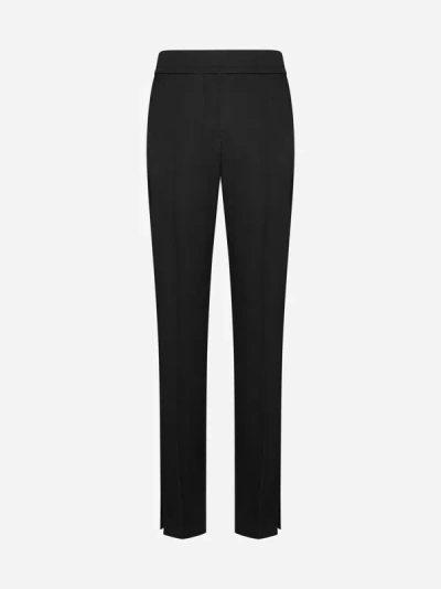 Shop Jacquemus Tibau Wool Trousers In Black