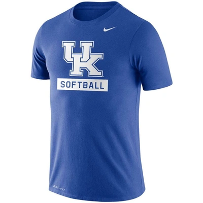 Shop Nike Royal Kentucky Wildcats Softball Drop Legend Slim Fit Performance T-shirt