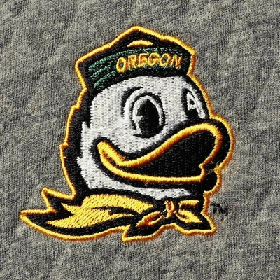 Shop Pressbox Heathered Gray/green Oregon Ducks Magnum Quilted Quarter-snap Jacket In Heather Gray