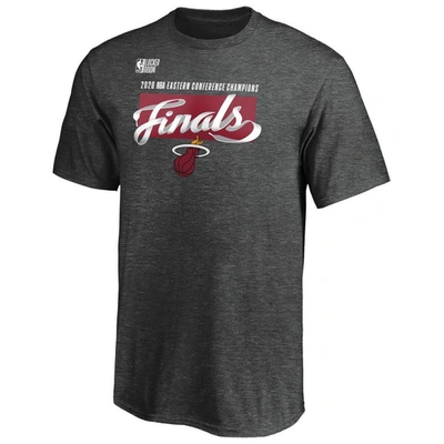 Shop Fanatics Youth  Branded Heather Charcoal Miami Heat 2020 Eastern Conference Champions Locker Room T-s