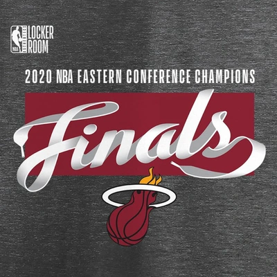 Shop Fanatics Youth  Branded Heather Charcoal Miami Heat 2020 Eastern Conference Champions Locker Room T-s