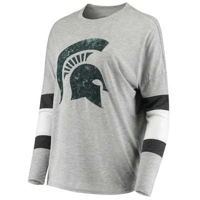 Shop Camp David Heathered Gray Michigan State Spartans Swell Stripe Long Sleeve T-shirt In Heather Gray