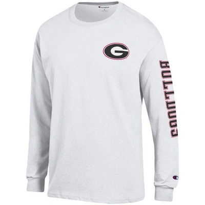 Shop Champion White Georgia Bulldogs Team Stack Long Sleeve T-shirt
