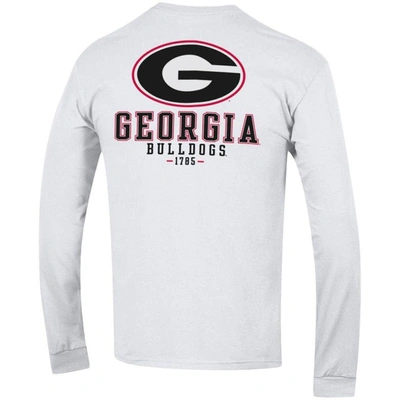 Shop Champion White Georgia Bulldogs Team Stack Long Sleeve T-shirt