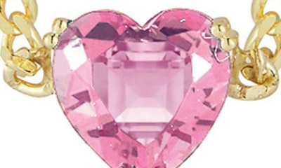 Sphera Milano 14k Gold Plated Cubic Zirconia Heart Pendant Necklace In Gold