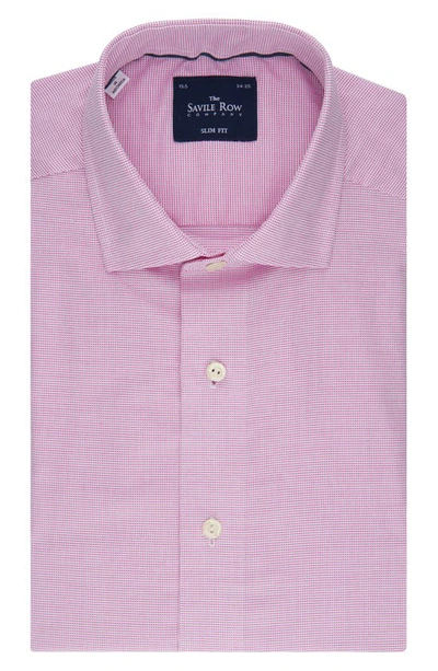 Shop Savile Row Co Royal Dot Oxford Slim Fit Dress Shirt In Berry