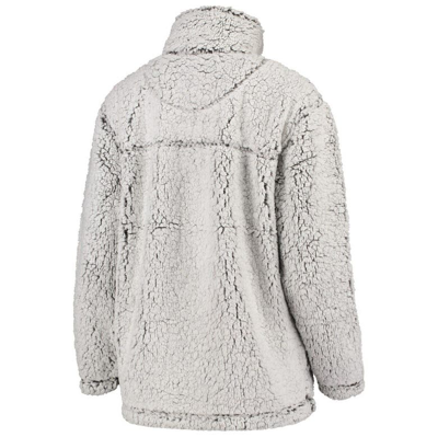 G-iii 4her By Carl Banks Women's  Gray New York Islanders Sherpa Quarter-zip Pullover Jacket In Gray
