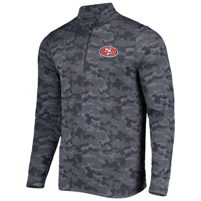 Shop Antigua Black San Francisco 49ers Brigade Quarter-zip Sweatshirt