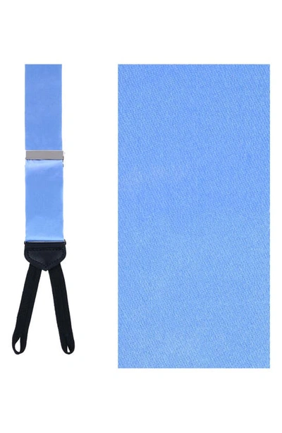 Shop Trafalgar Sutton Silk Formal Suspenders In Light Blue