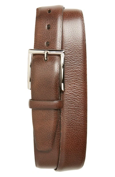 Shop Torino Calfskin Leather Belt In Brown