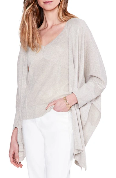 Nic + Zoe Open-front Shimmer Cover-up Cardigan In Sandshell