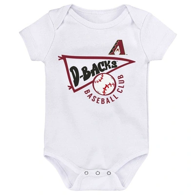 Shop Outerstuff Infant Black/white/heather Gray Arizona Diamondbacks Biggest Little Fan 3-pack Bodysuit Set