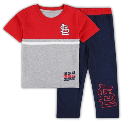 Outerstuff Toddler Red/Navy St. Louis Cardinals Batters Box T-Shirt & Pants Set Size: 2T