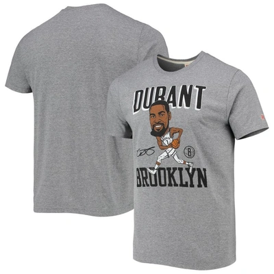 Shop Homage Kevin Durant Gray Brooklyn Nets Caricature Tri-blend T-shirt