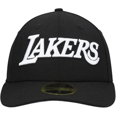 Shop New Era Black Los Angeles Lakers Team Logo Low Profile 59fifty Fitted Hat