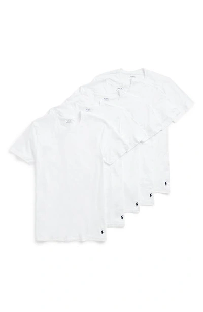 Polo Ralph Lauren 5-pack Relaxed Fit Crewneck Undershirts In White/white