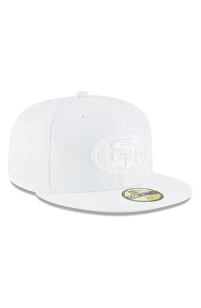 Shop New Era San Francisco 49ers White On White 59fifty Fitted Hat